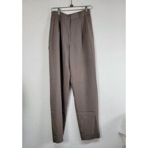 I.Magnin Design Studio Womens Wool Pleated Dress Pants Size 6 Taupe Straight Leg